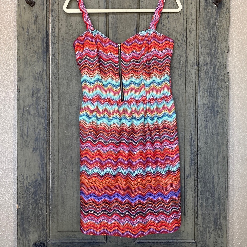 Colorful chevron spaghetti straps sun dress